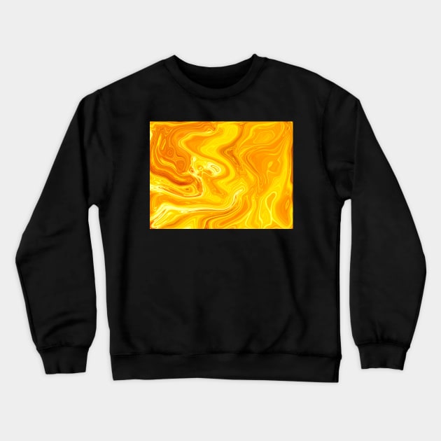 Holographic Liquid Marble, Molten Gold Crewneck Sweatshirt by Anna